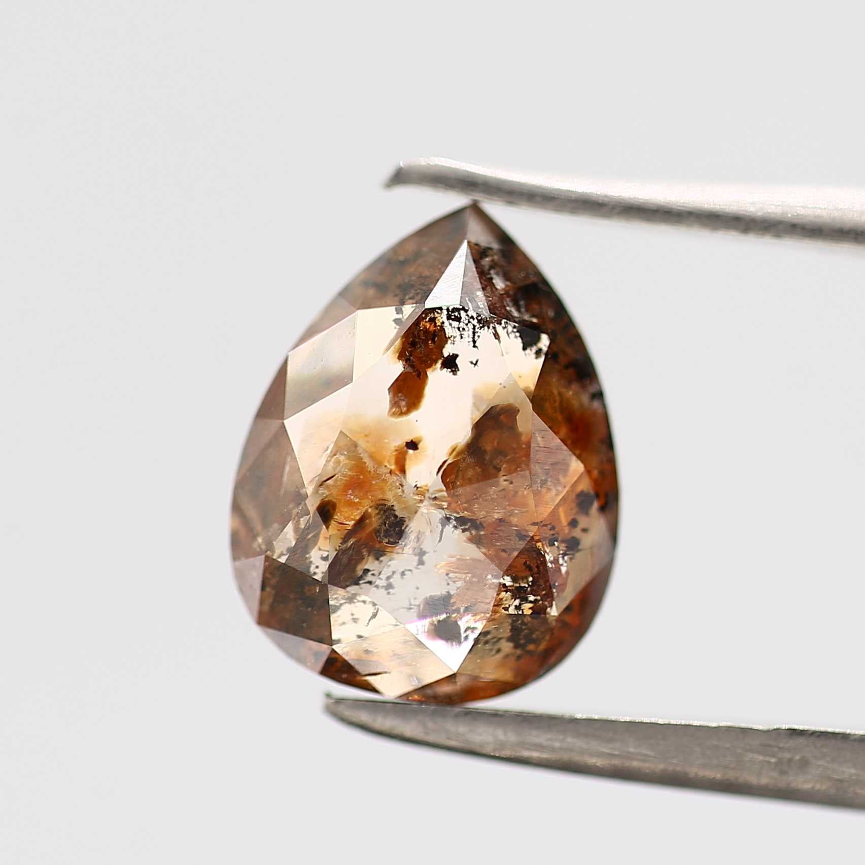 Salt and Pepper Diamond Fancy Brown Color 1.48 CT 9.50 x 7.30 x 2.40 MM Pear Cut Diamond! Natural Loose Diamond ! Christmas Gift for Her